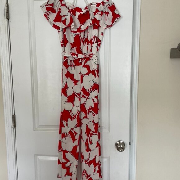 Elevenses Red & White Floral Jumpsuit - Picture 5 of 10